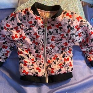 Disney Minnie Mouse Pink Jacket with Red Bows 4T never worn